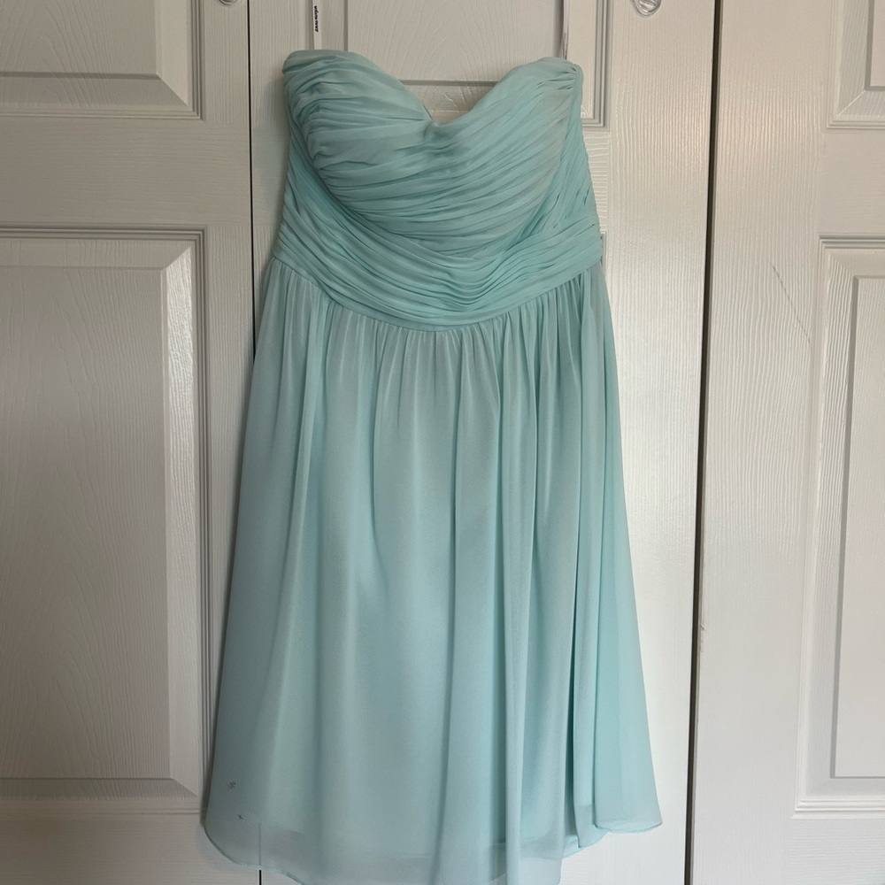 Elegant Strapless Light Blue Dress